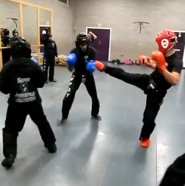 Three on one sparring
